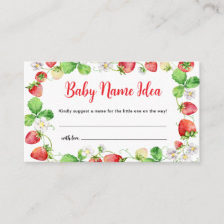Strawberry Baby Name Idea Game Ticket Enclosure Card