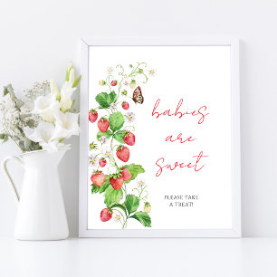 Strawberry Baby Shower Babies are sweet Poster