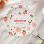 Strawberry Baby Shower Berry Paper Plate<br><div class="desc">Elevate your baby shower dining experience with our Berry Sweet Strawberry Baby Shower Paper Plates. Designed to complement your party theme, these charming plates not only add a pop of colour to your table but also infuse every meal with the irresistible sweetness of strawberries. Our paper plates feature a stylish...</div>