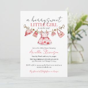 Strawberry baby shower, berry sweet baby shower invitation