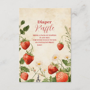 Strawberry Baby Shower Berry Sweet Diapper Raffle Enclosure Card