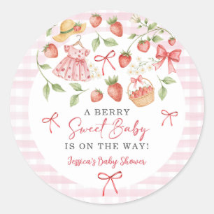 Strawberry Baby Shower Berry Sweet Farmers Market Classic Round Sticker