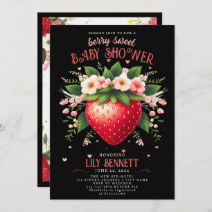 Strawberry Baby Shower   Berry Sweet Invitation