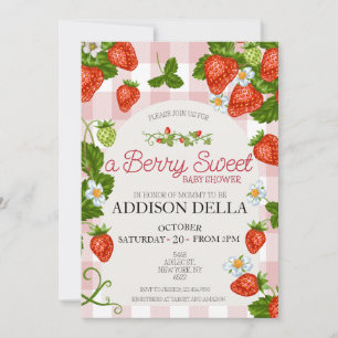 Strawberry Baby Shower   Berry Sweet Invitation