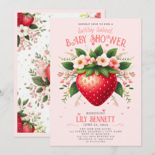 Strawberry Baby Shower   Berry Sweet Invitation