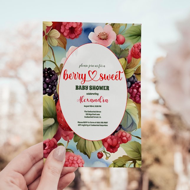 Strawberry Baby Shower Berry Sweet Invitation (Creator Uploaded)