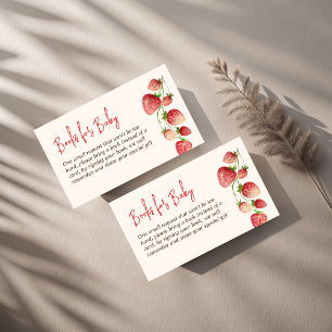 Strawberry baby shower books for baby enclosure card