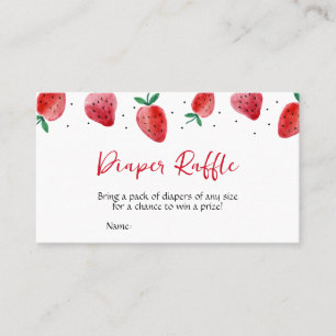 Strawberry Baby Shower Diaper Raffle Business Card