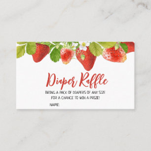 Strawberry Baby Shower Diaper Raffle Business Card