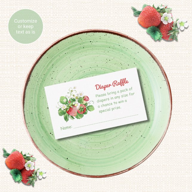 Strawberry Baby Shower Diaper Raffle Insert (Creator Uploaded)
