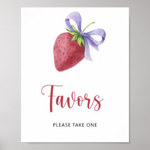Strawberry baby shower - favours poster