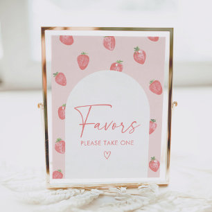 Strawberry Baby Shower Favours Sign