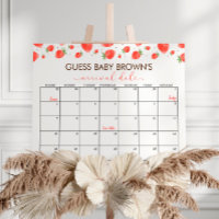 Strawberry Baby Shower Guess Due Date Calendar