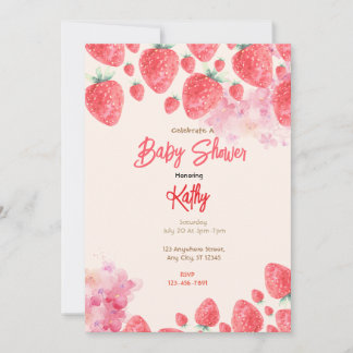 Strawberry Baby Shower Invitation