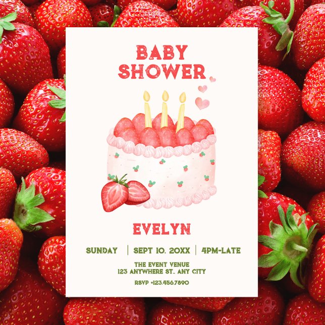 Strawberry baby shower invitation (Creator Uploaded)