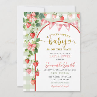 Strawberry Baby Shower Invitation