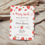 Strawberry Baby Shower Invitation | Berry Sweet<br><div class="desc">Celebrate the upcoming arrival of a little bundle of joy with our "Strawberry Baby Shower Invitation | Berry Sweet." Embrace the sweetness of strawberries with this delightful invitation, perfect for a berry-themed baby shower. The watercolor strawberry shower design adds a touch of elegance and charm to the overall look. Let...</div>