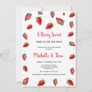 Strawberry Baby Shower invitation   Berry Sweet 