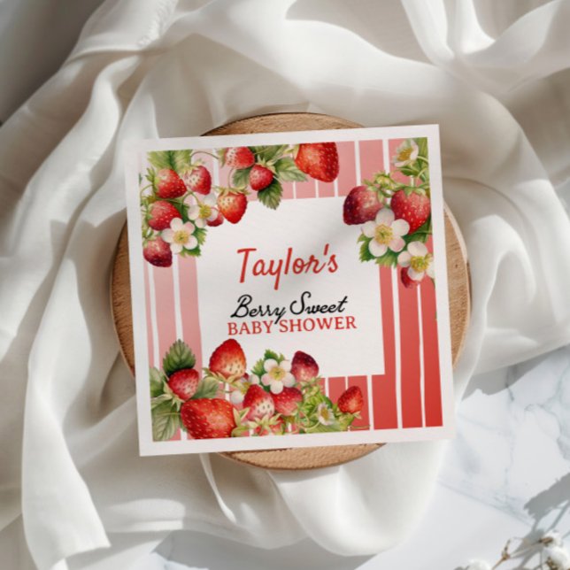 Strawberry Baby Shower Napkin (Creator Uploaded)
