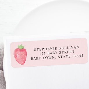 Strawberry Baby Shower Return Address 