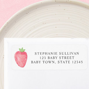 Strawberry Baby Shower Return Address 