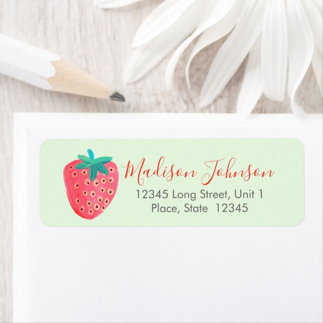 Strawberry | Baby Shower | Return Address Labels (Insitu)