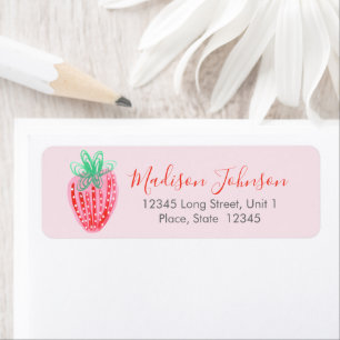 Strawberry   Baby Shower   Return Address Labels