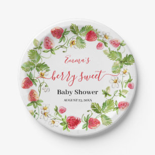 Strawberry Baby Shower Summer Berry Sweet Paper Plate