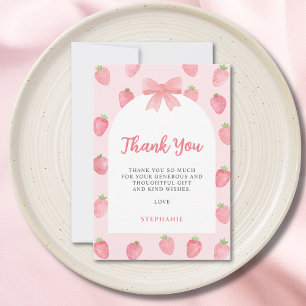 Strawberry Baby Shower Thank You Card