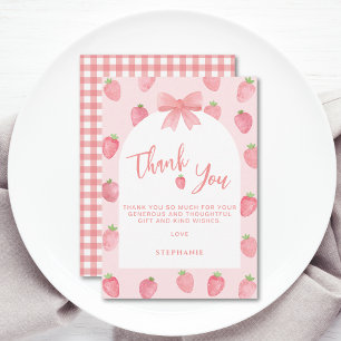 Strawberry Baby Shower  Thank You Card
