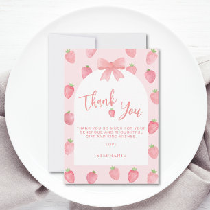 Strawberry Baby Shower  Thank You Card