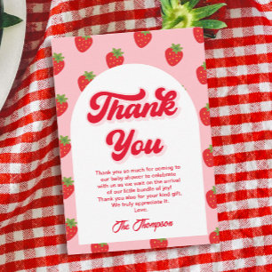 Strawberry Baby Shower Thank You Card