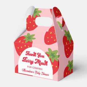 Strawberry Baby Shower Thank You Favor Box