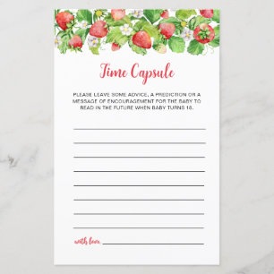 Strawberry Baby Shower Time Capsule