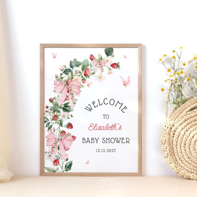 Strawberry Baby Shower Welcome  Poster (Creator Uploaded)