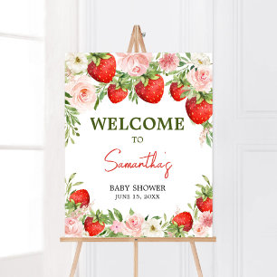 Strawberry Baby Shower Welcome Poster