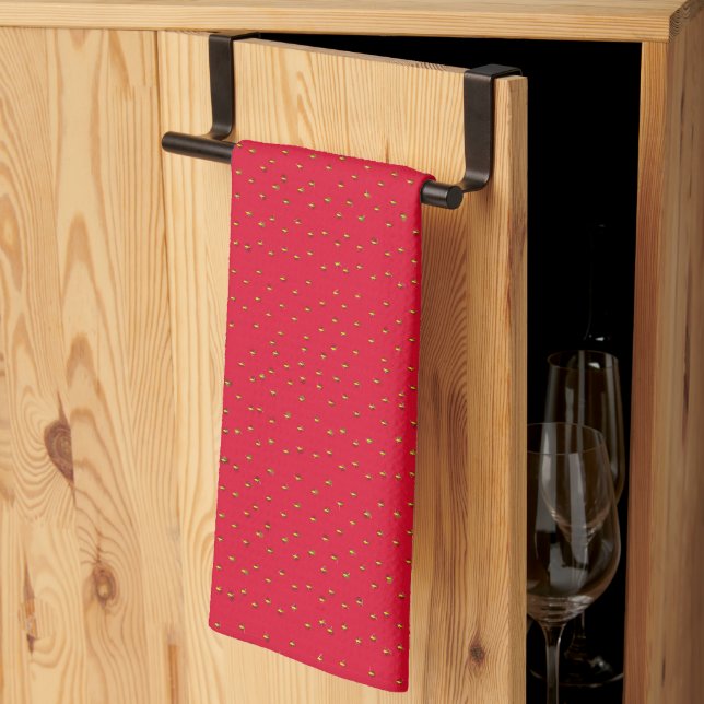 strawberry background Kitchen Towel (Thirds Fold)