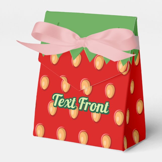 Strawberry Background Pattern Favour Box (Front Side)