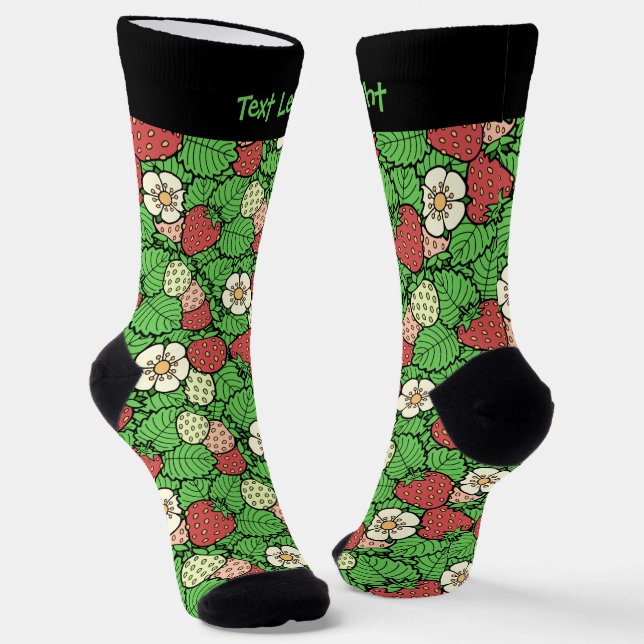 Strawberry Background Pattern Socks (Angled)