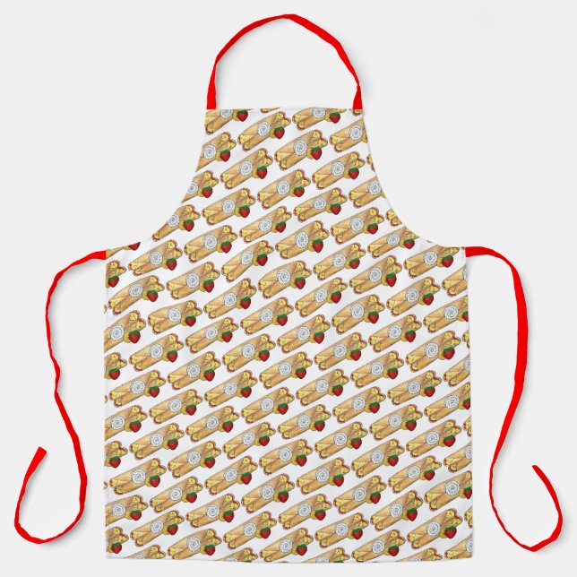 Strawberry Banana Crêpe Pancake French Food Crepes Apron (Front)