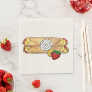 Strawberry Banana Crêpe Pancake French Food Crepes Napkin