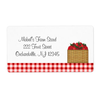Strawberry Basket Business Label
