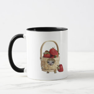 Strawberry basket cat mug