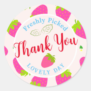 Strawberry Beige Classic Round Sticker