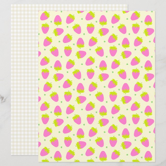 Strawberry Beige Gingham (Front/Back)