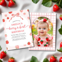 Strawberry Berry 1st First Birthday Photo Girl's
