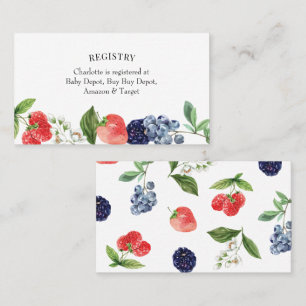 Strawberry Berry Baby Shower Registry Insert Card