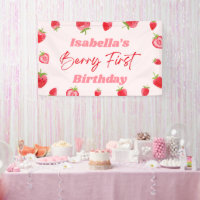 Strawberry Berry First 1st Birthday Party