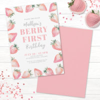 Strawberry Berry First 1st Birthday Party