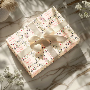  Strawberry Berry First 1st Birthday Party  Wrapping Paper